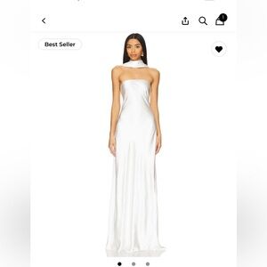 Misha Ivory Sash Neck Maxi Dress